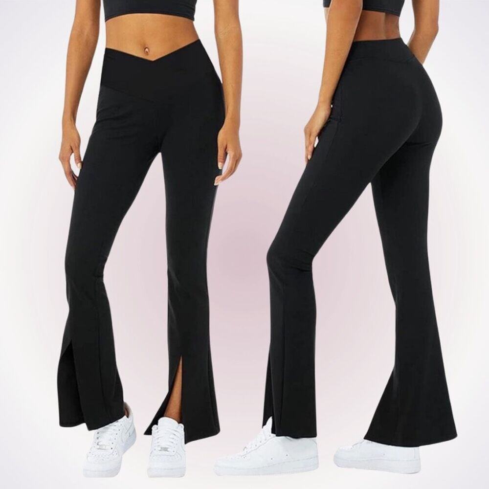 Amazon Black Crossover Bootcut Yoga Pants | Sz XS